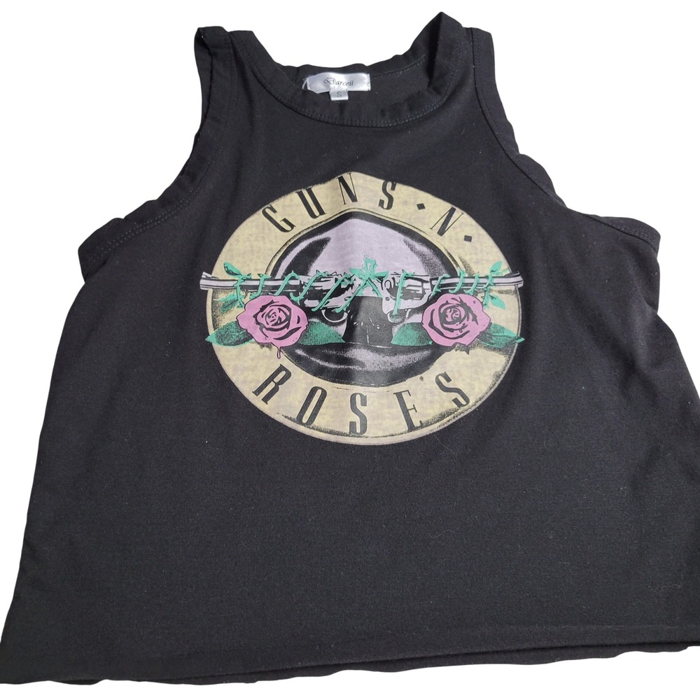 Darceil Guns N Roses Graphic Tank Top Black Sleeveless Rock Band Shirt Small